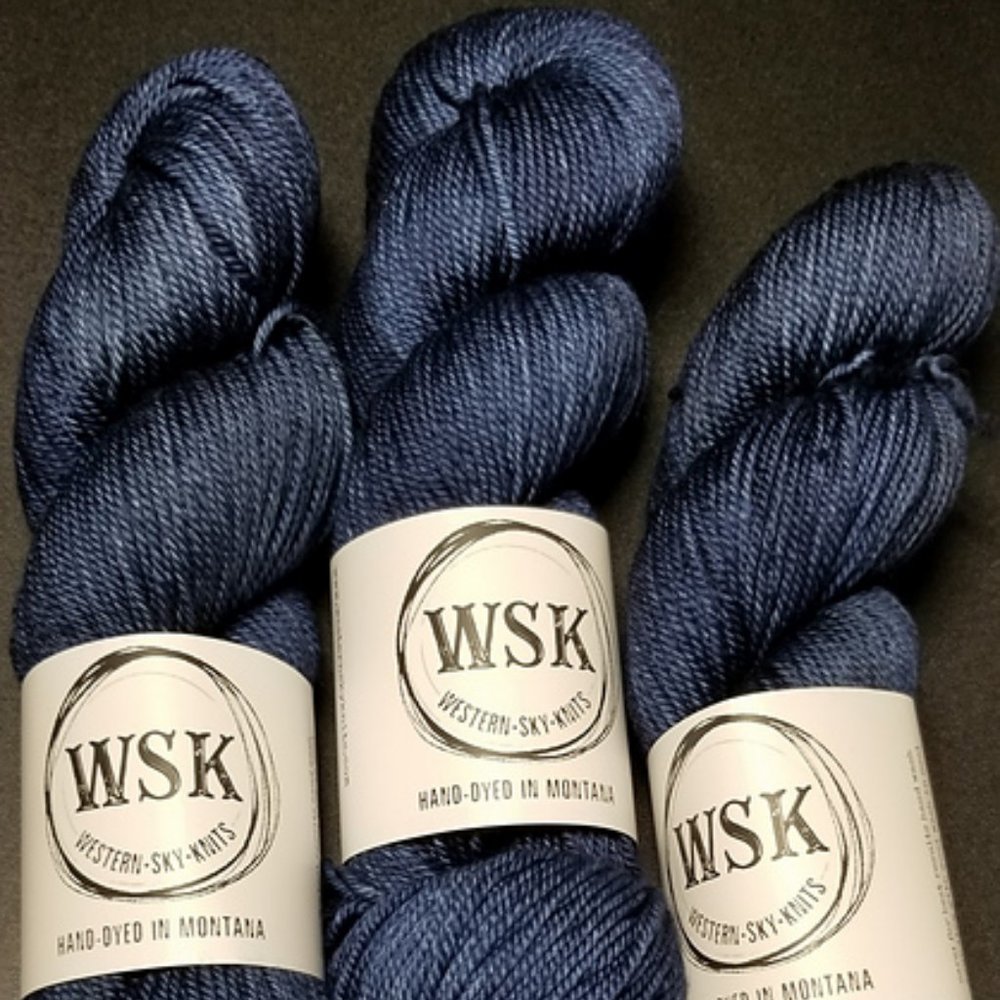 3 Skeins Western Sky Knits Merino 17 DK